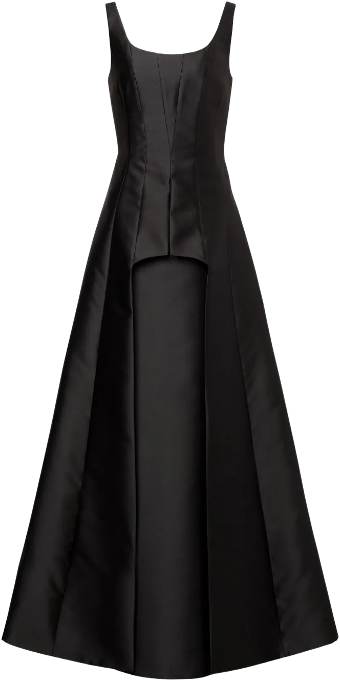 sleeveless flared gown