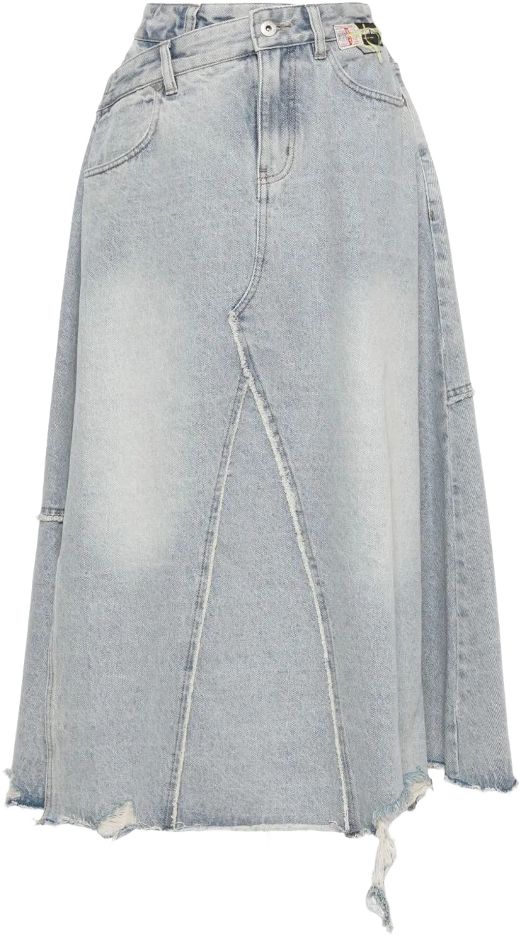 asymmetric denim skirt