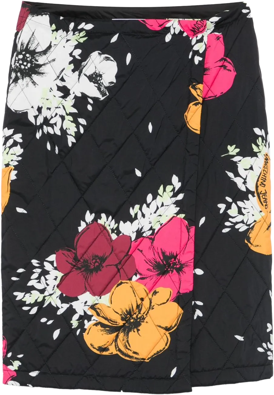 flower print wrap midi skirt