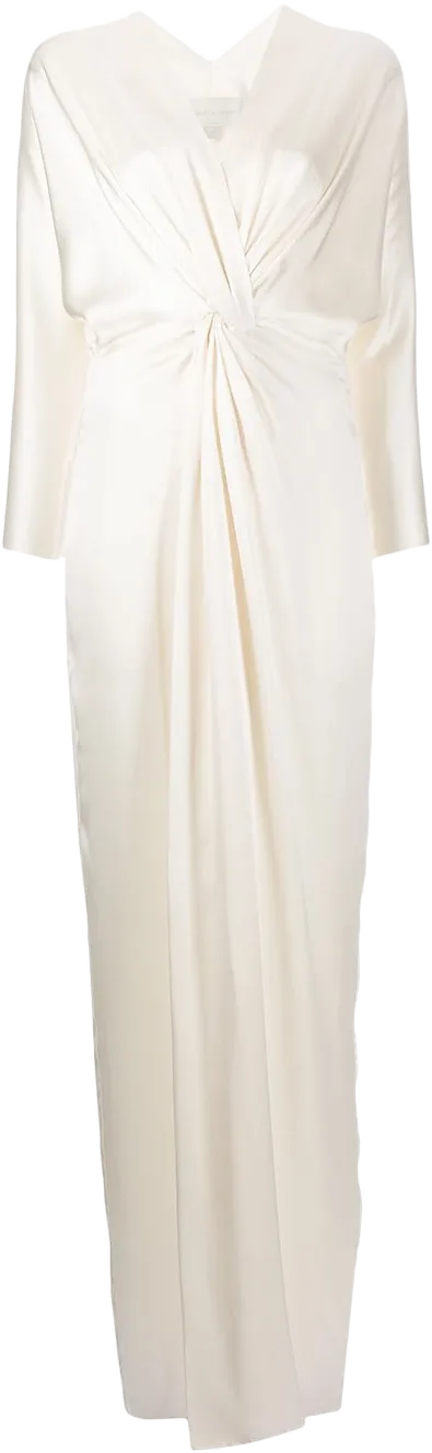 twist-detail silk gown