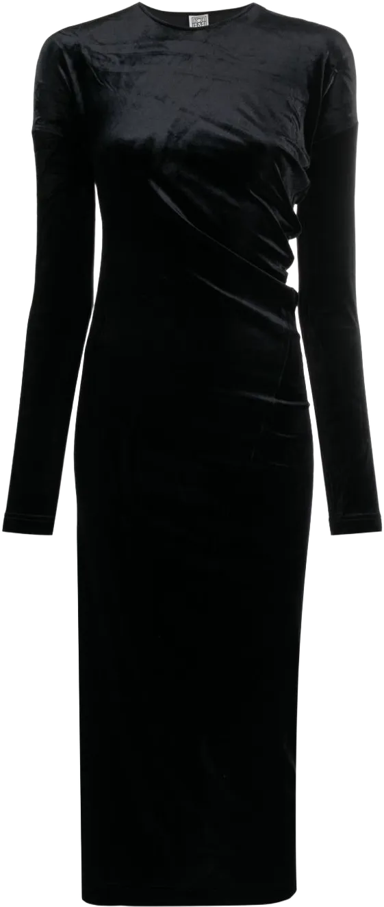Twisted velvet midi dress