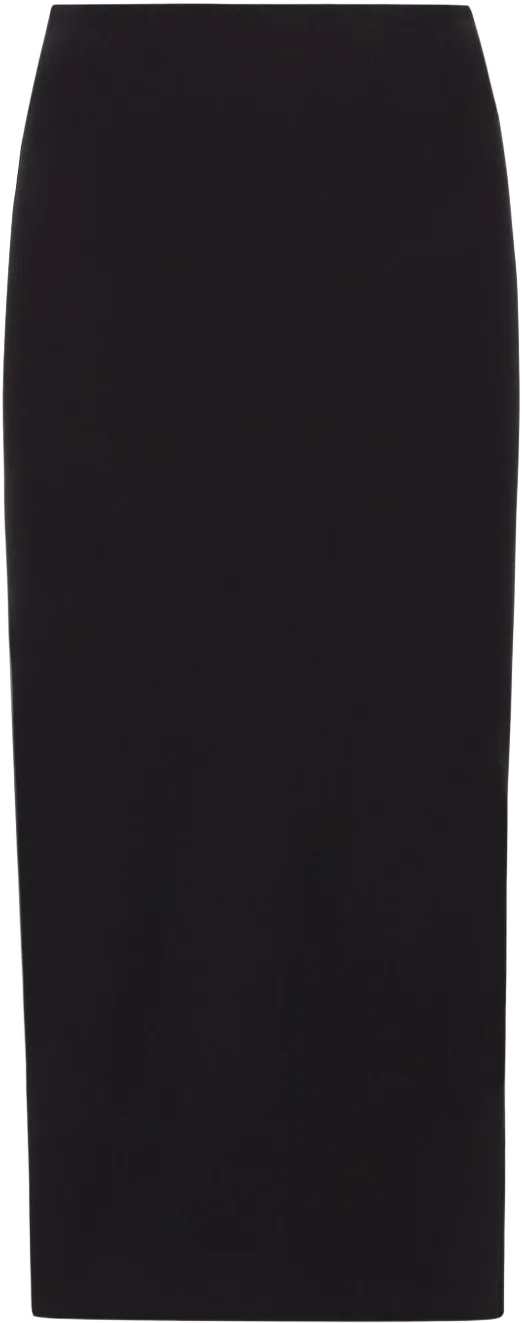 high-waisted straight midi skirt
