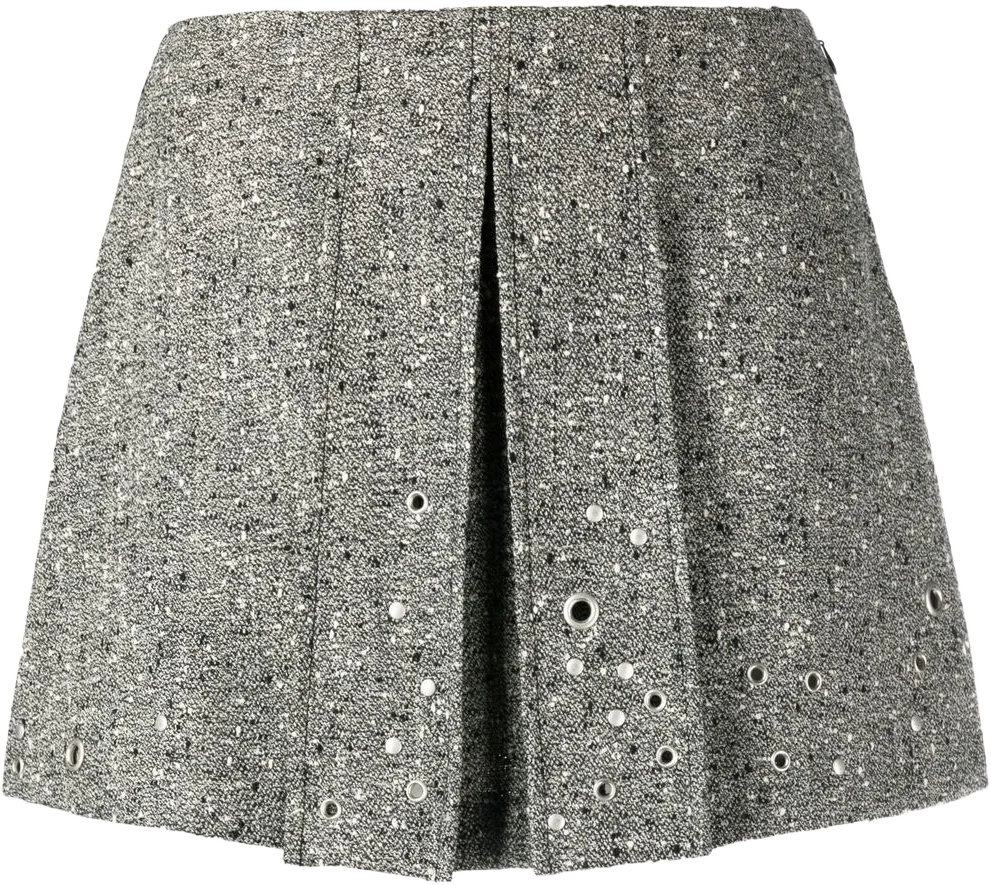 rivet-detail pleated mini skirt