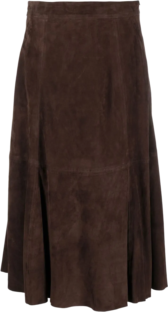 lambskin high-waisted skirt