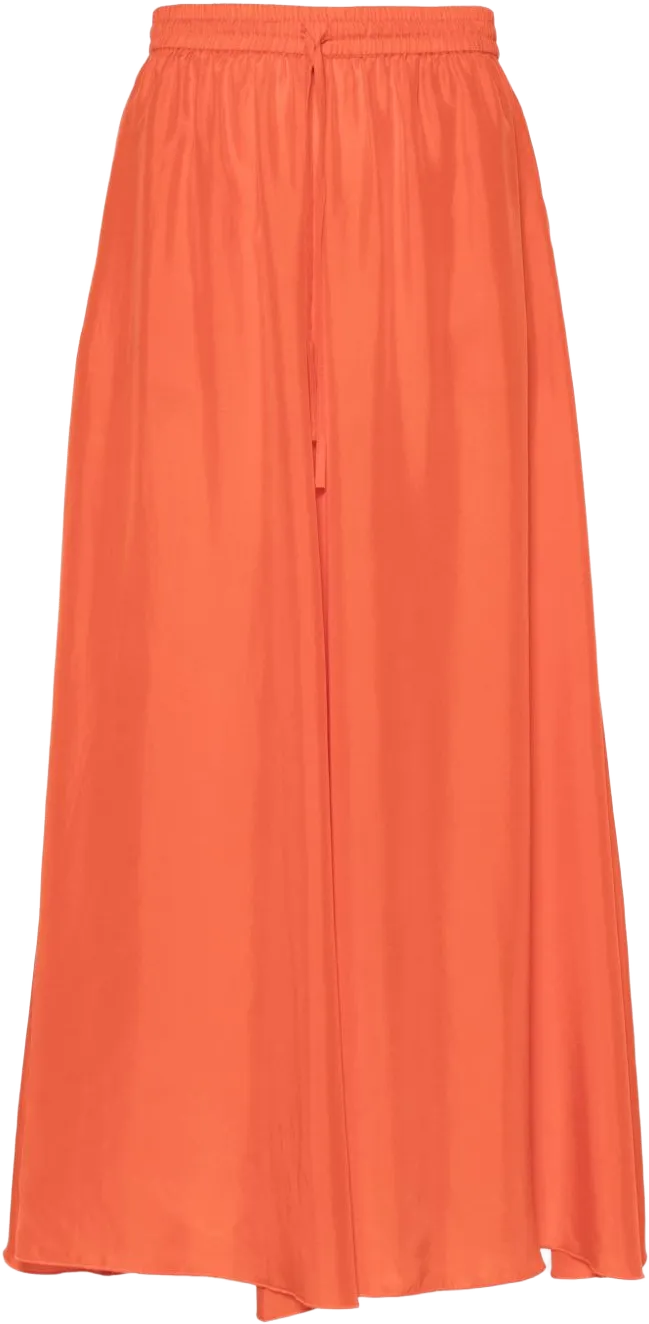 button-detail pleated midi skirt