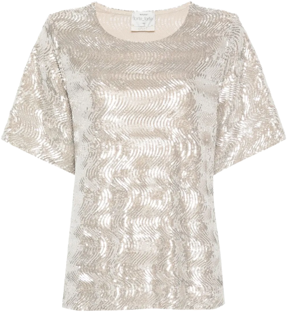 sequinned short-sleeve blouse
