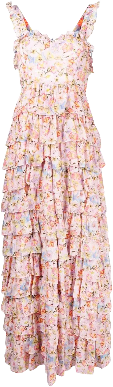 floral-print tiered dress
