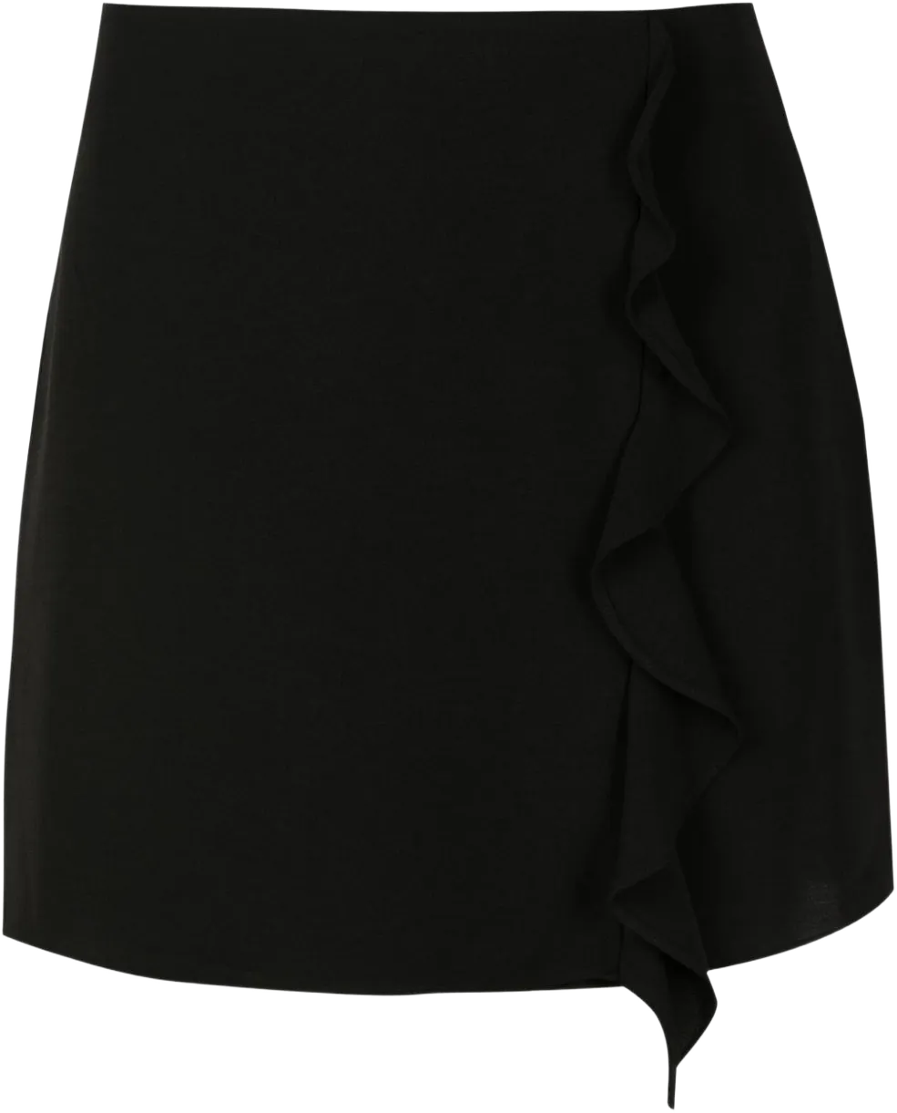 ruffle-detail high-waist skirt