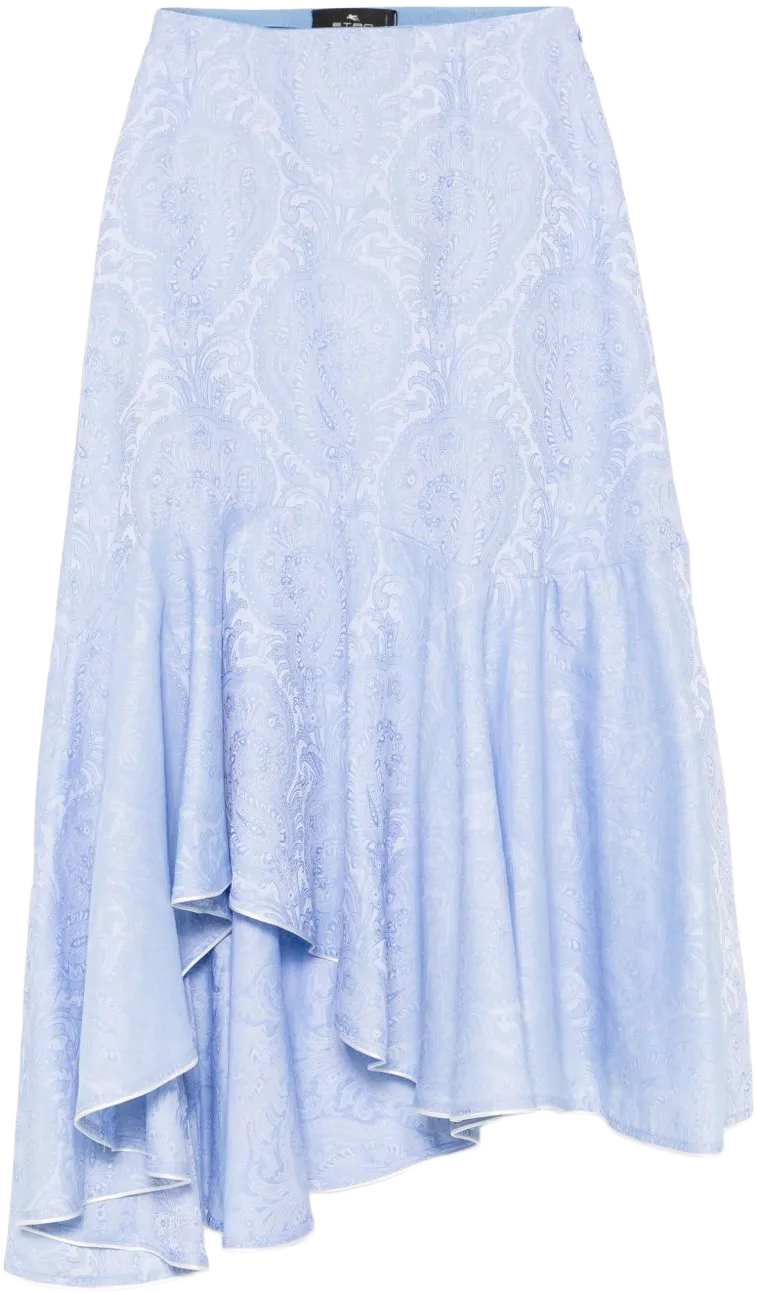 paisley-jacquard midi skirt