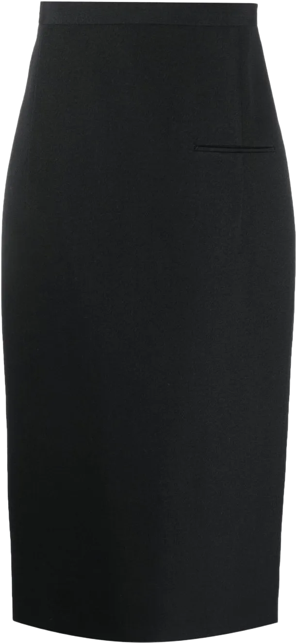 mid-eight tailored pencil skirt