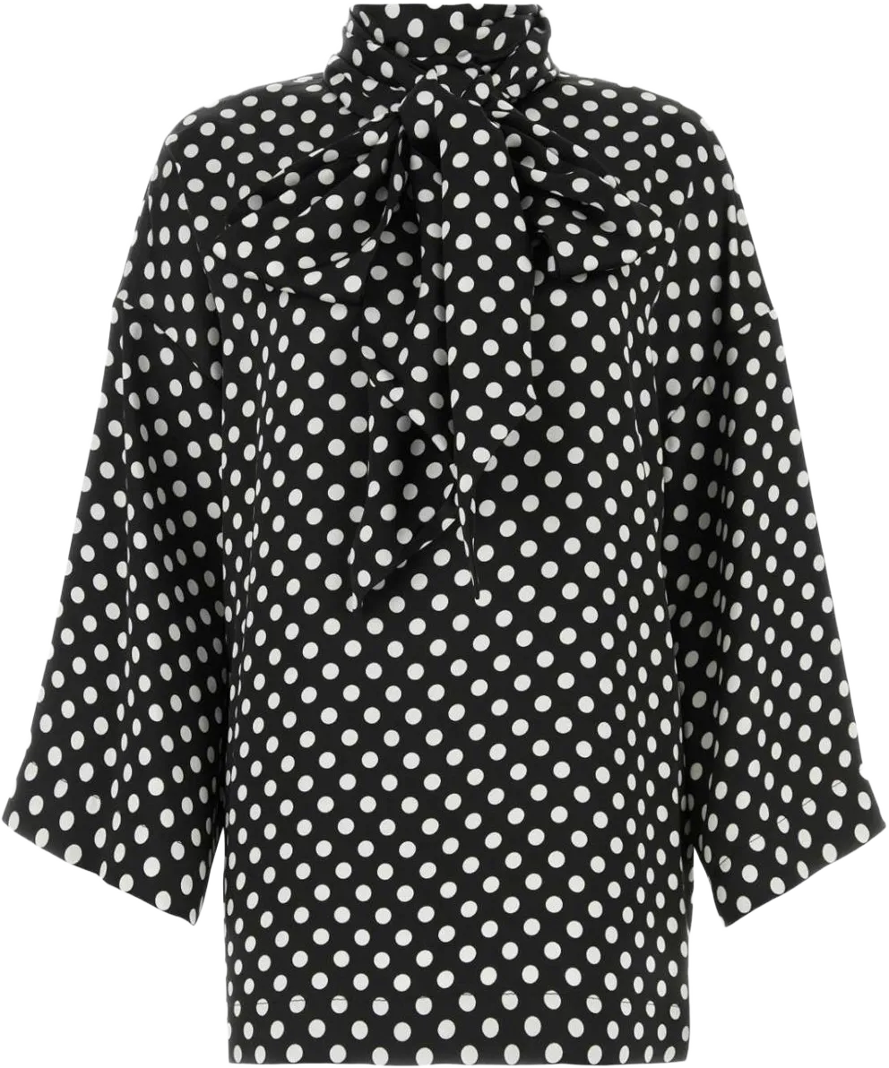 polka-dot pussy-bow blouse
