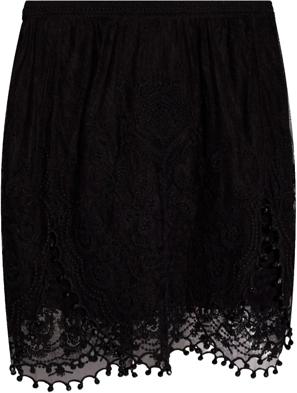 Viny lace-detailing mini skirt
