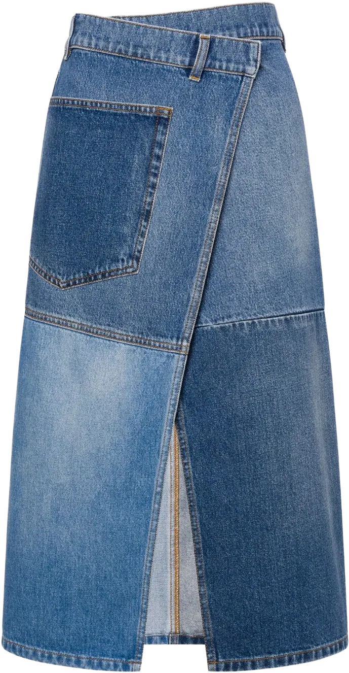 asymmetric denim skirt