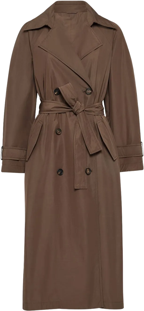 Monili bead-embellished trench coat