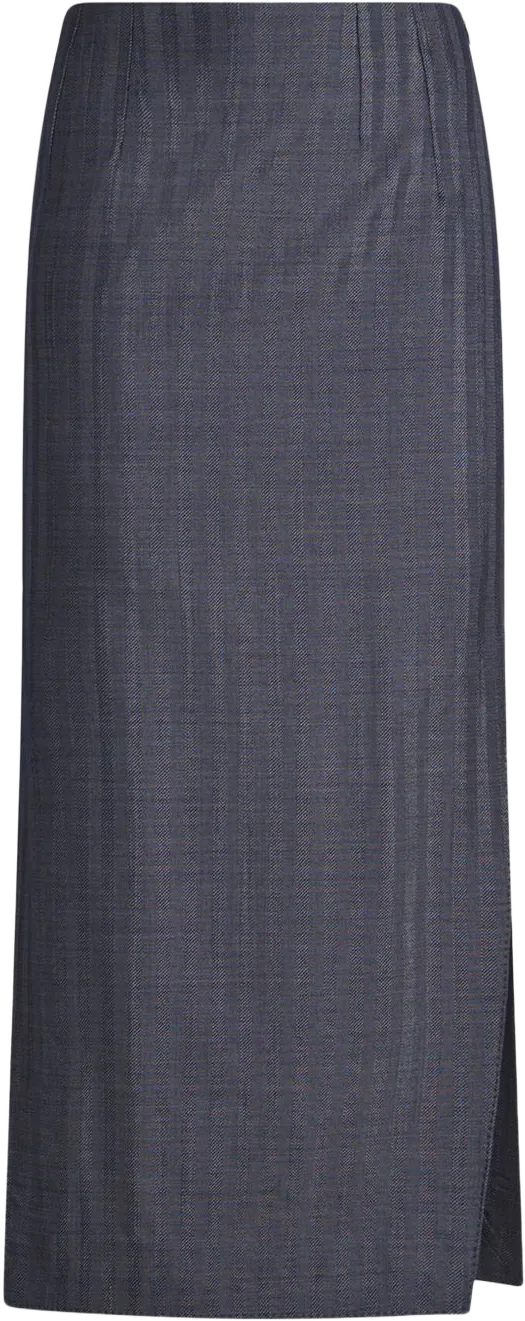 stripe-jacquard wool pencil skirt