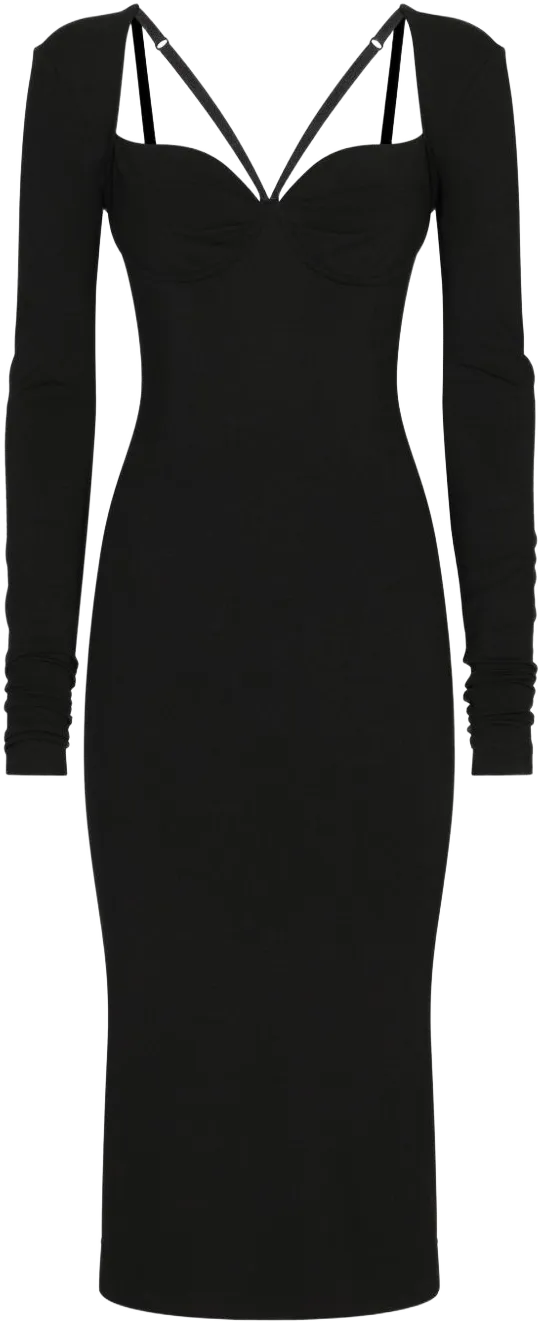 long-sleeve midi dress
