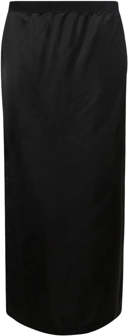 satin-finish midi skirt