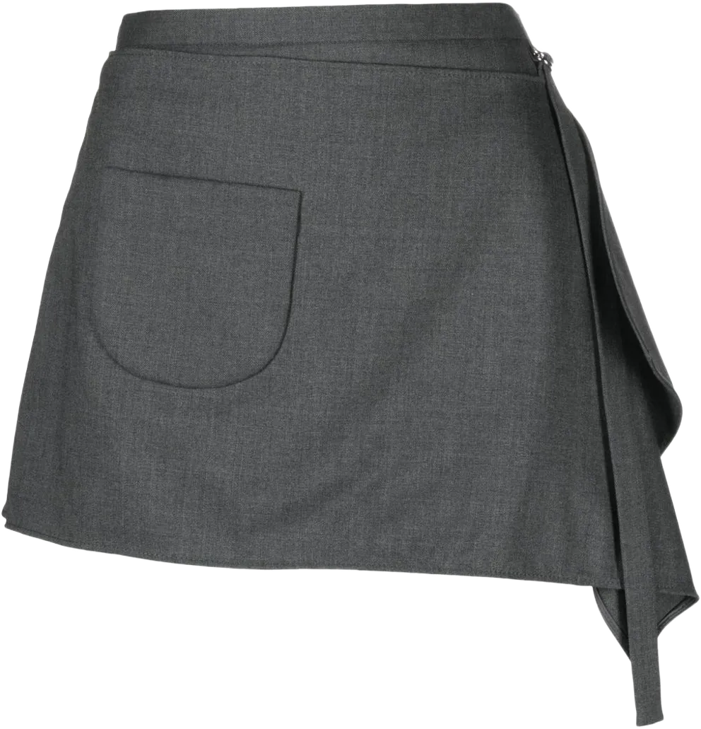 draped virgin wool-blend mini skirt