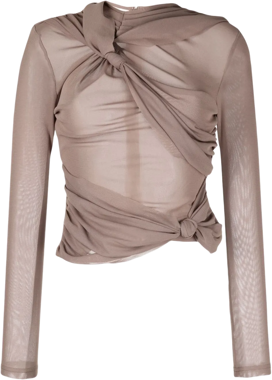 knot-detail long-sleeve top