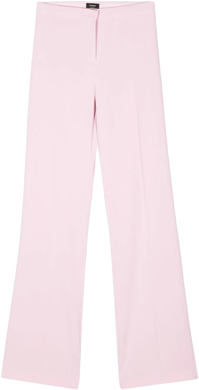 crepe high-waist flared trousers