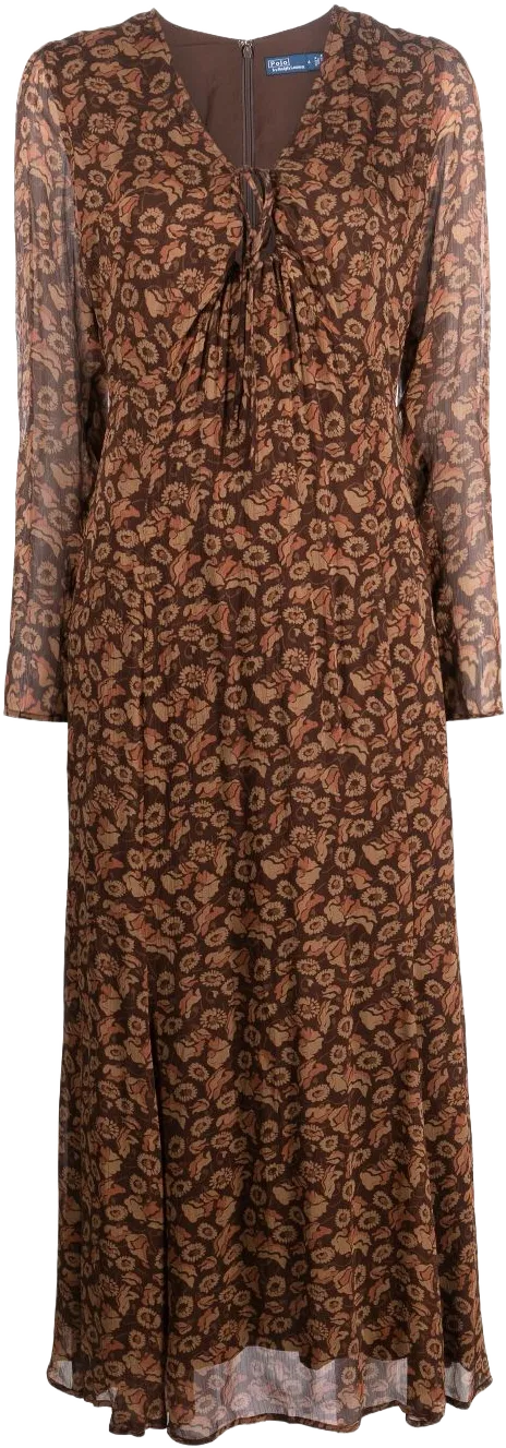 floral-print A-line maxi dress