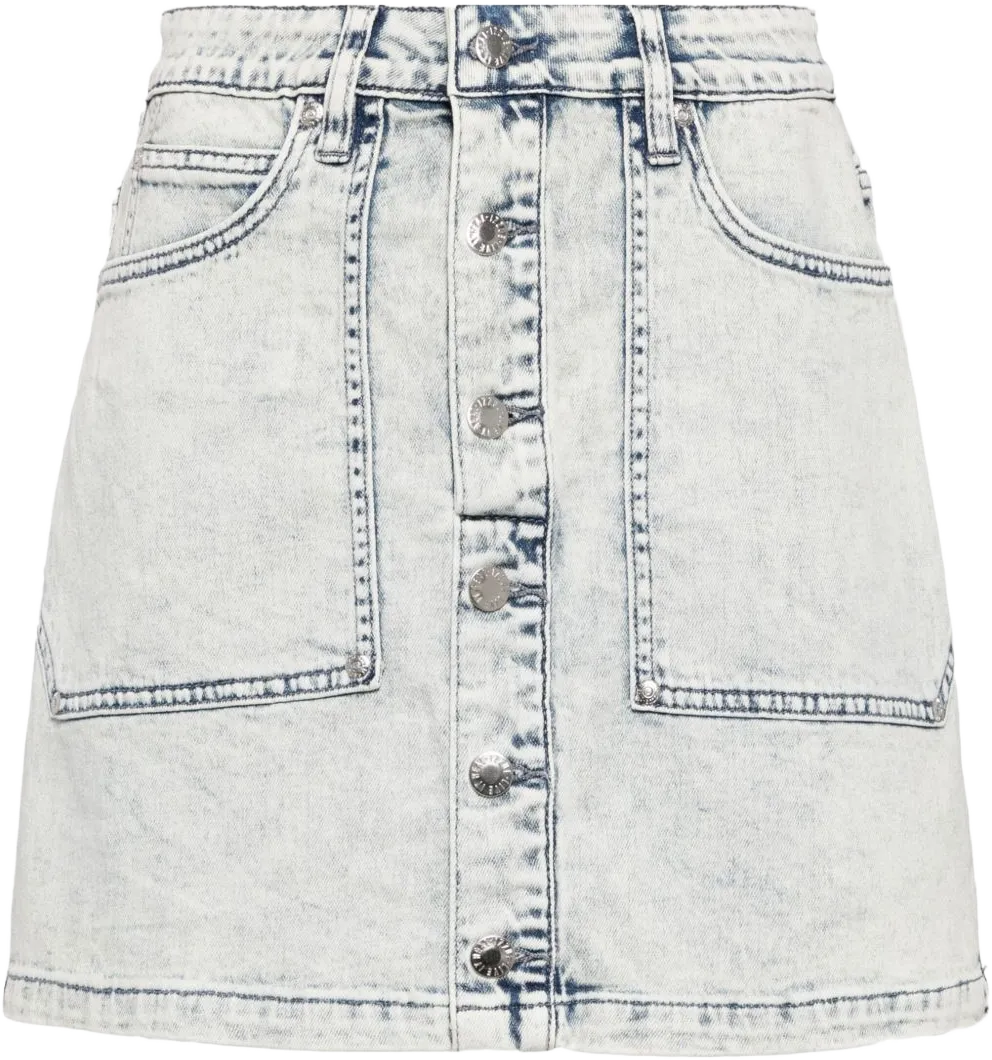 washed denim miniskirt