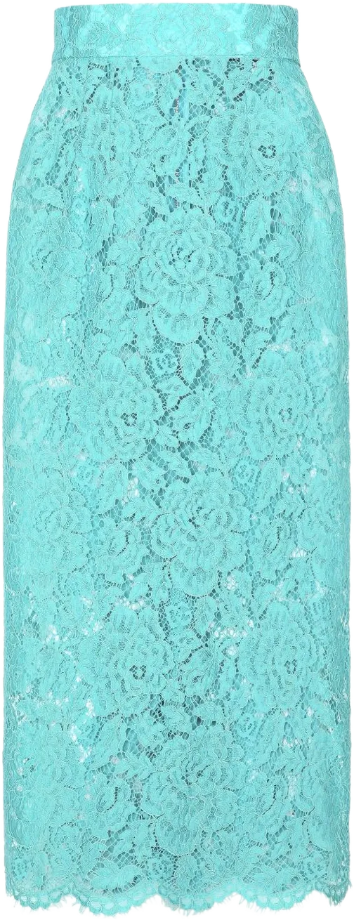 floral-lace high-waisted midi skirt