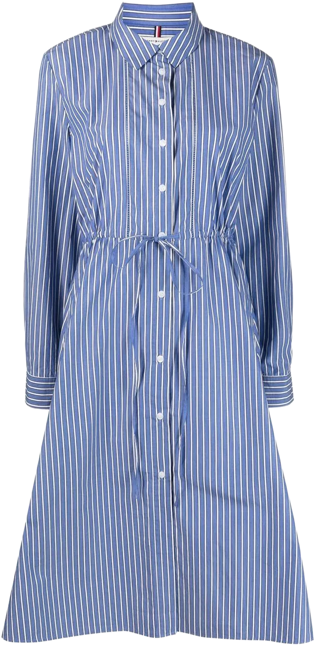 stripe mid-length shirt dress