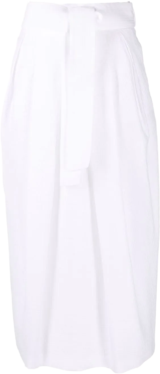 belted cotton midi skirt 