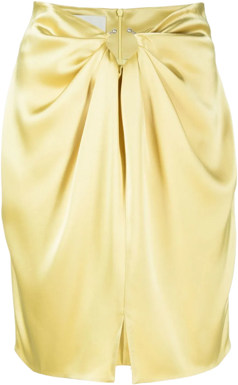 draped satin mini skirt