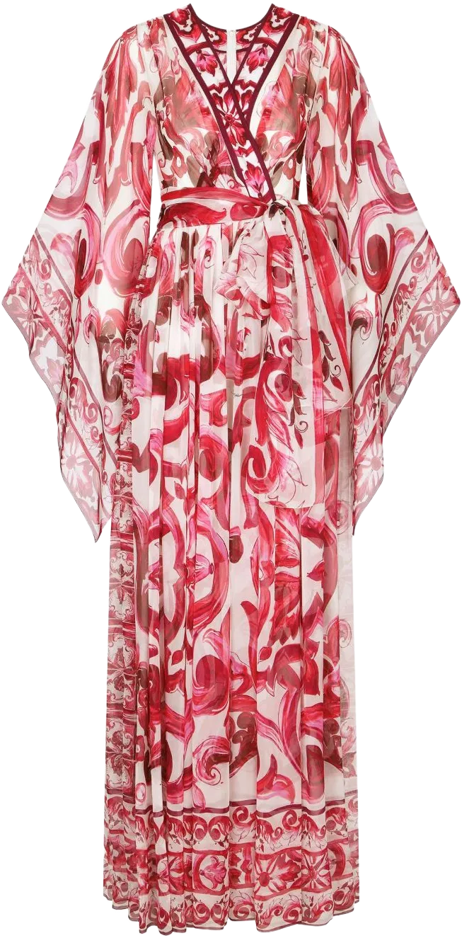 Majolica-print maxi dress