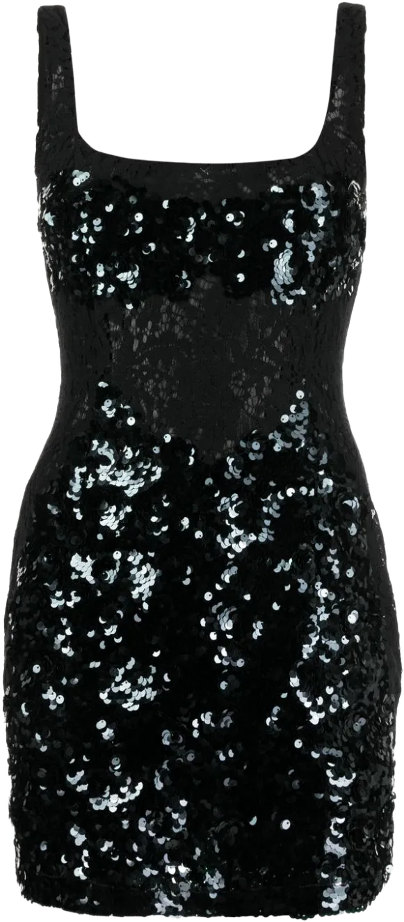 lace sequinned minidress