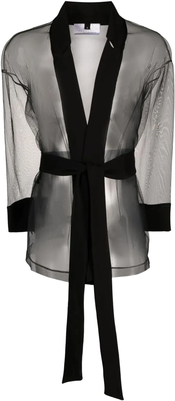 long-sleeve sheer mesh jacket