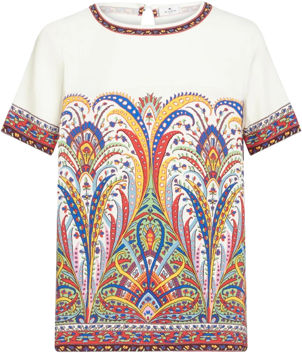 paisey-print cady T-shirt