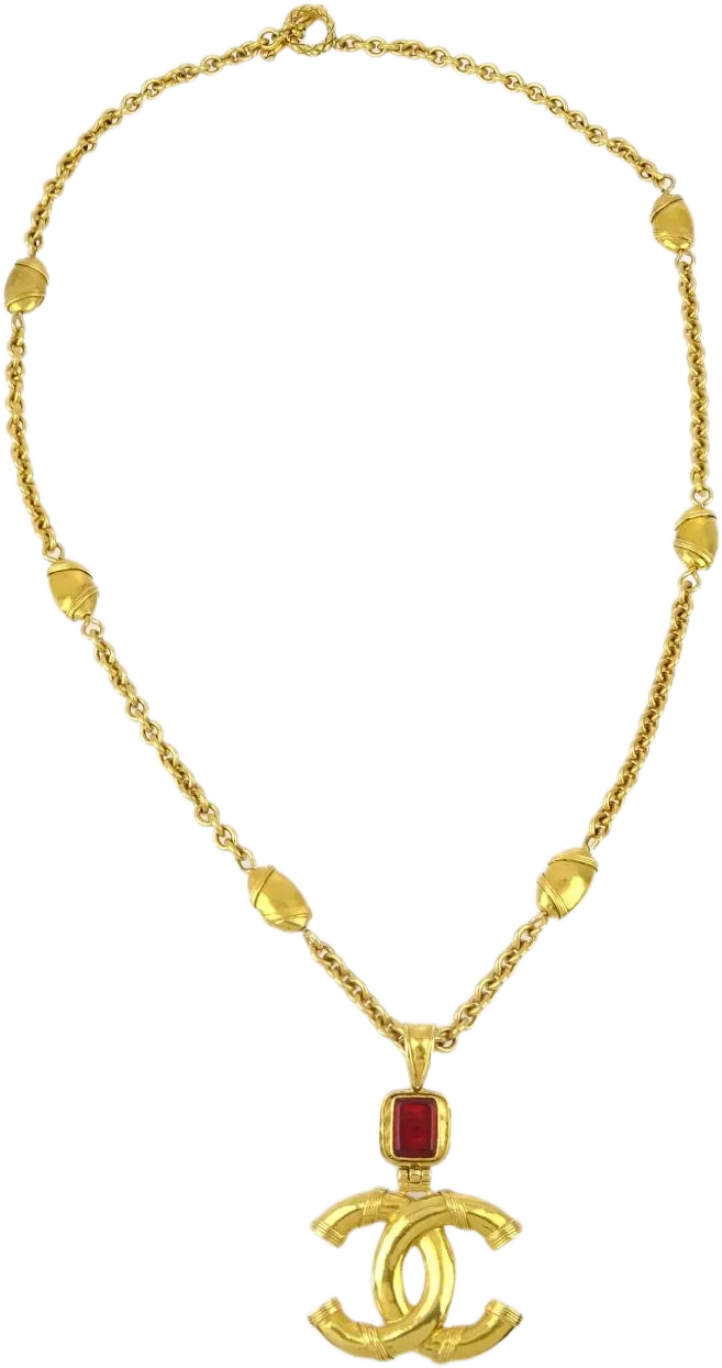 1994 Gripoix gold chain pendant necklace