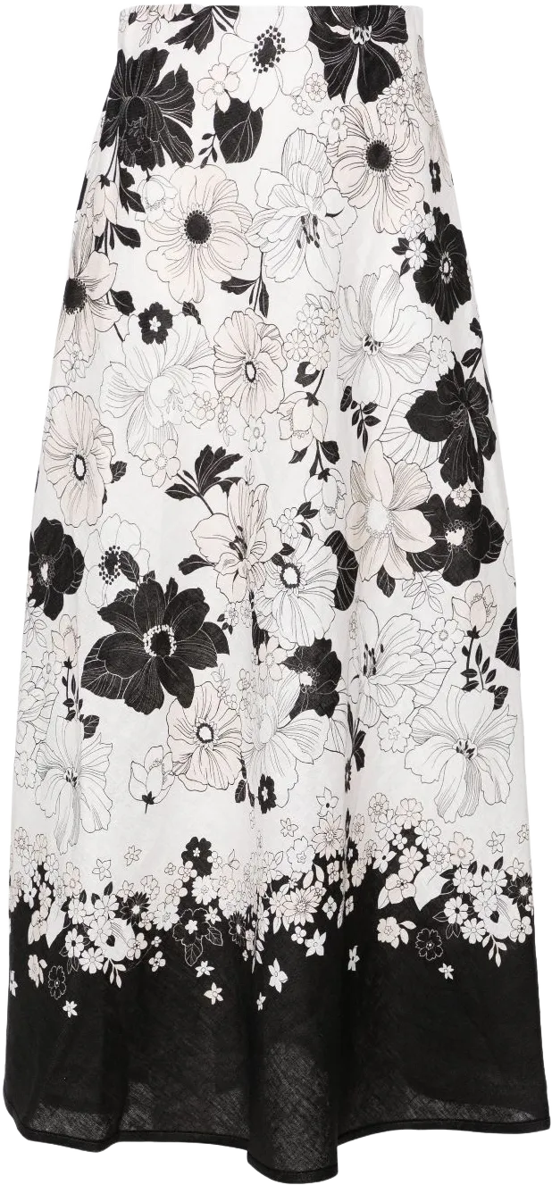Pop floral-print midi skirt
