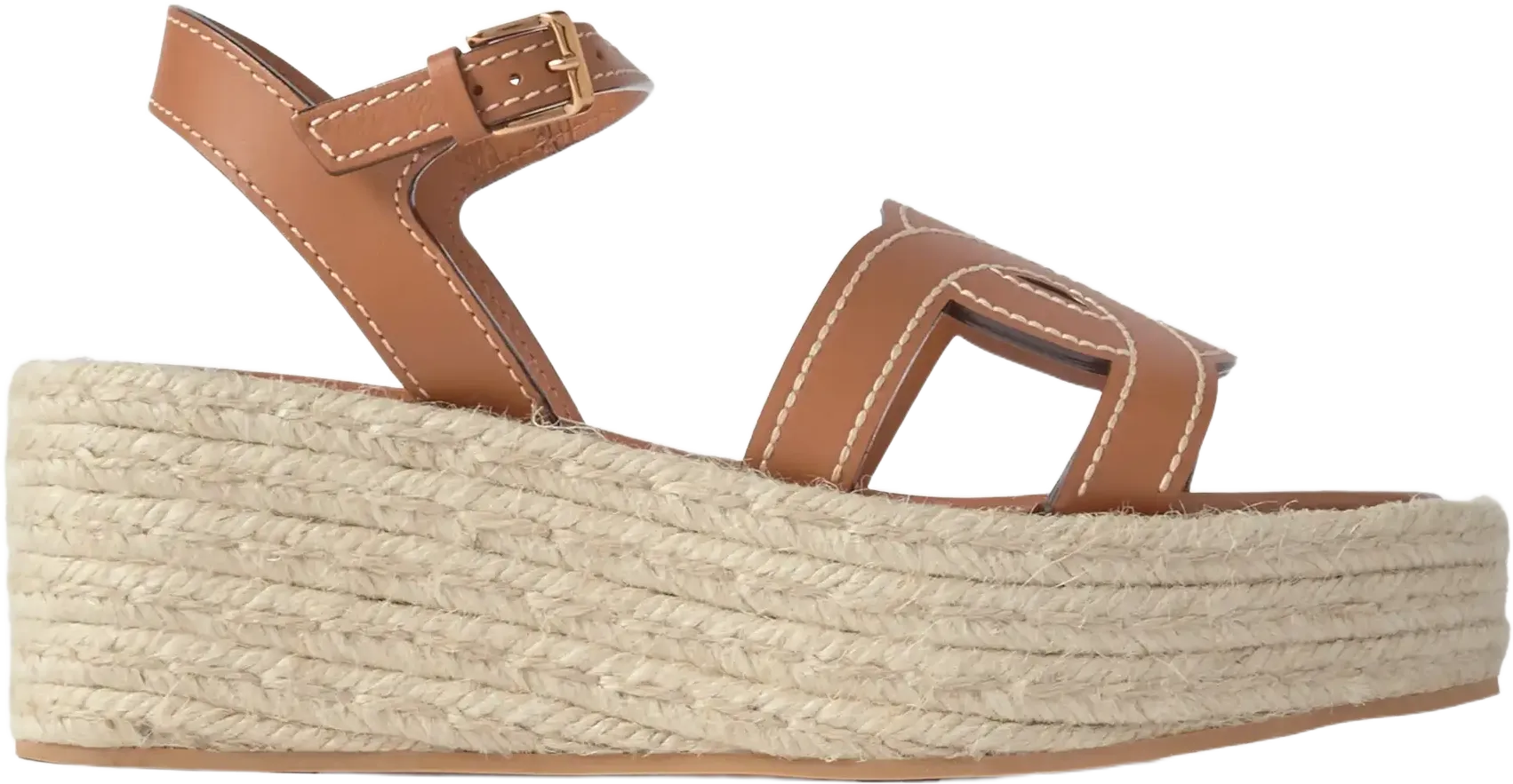 Kate cutout leather wedge sandals