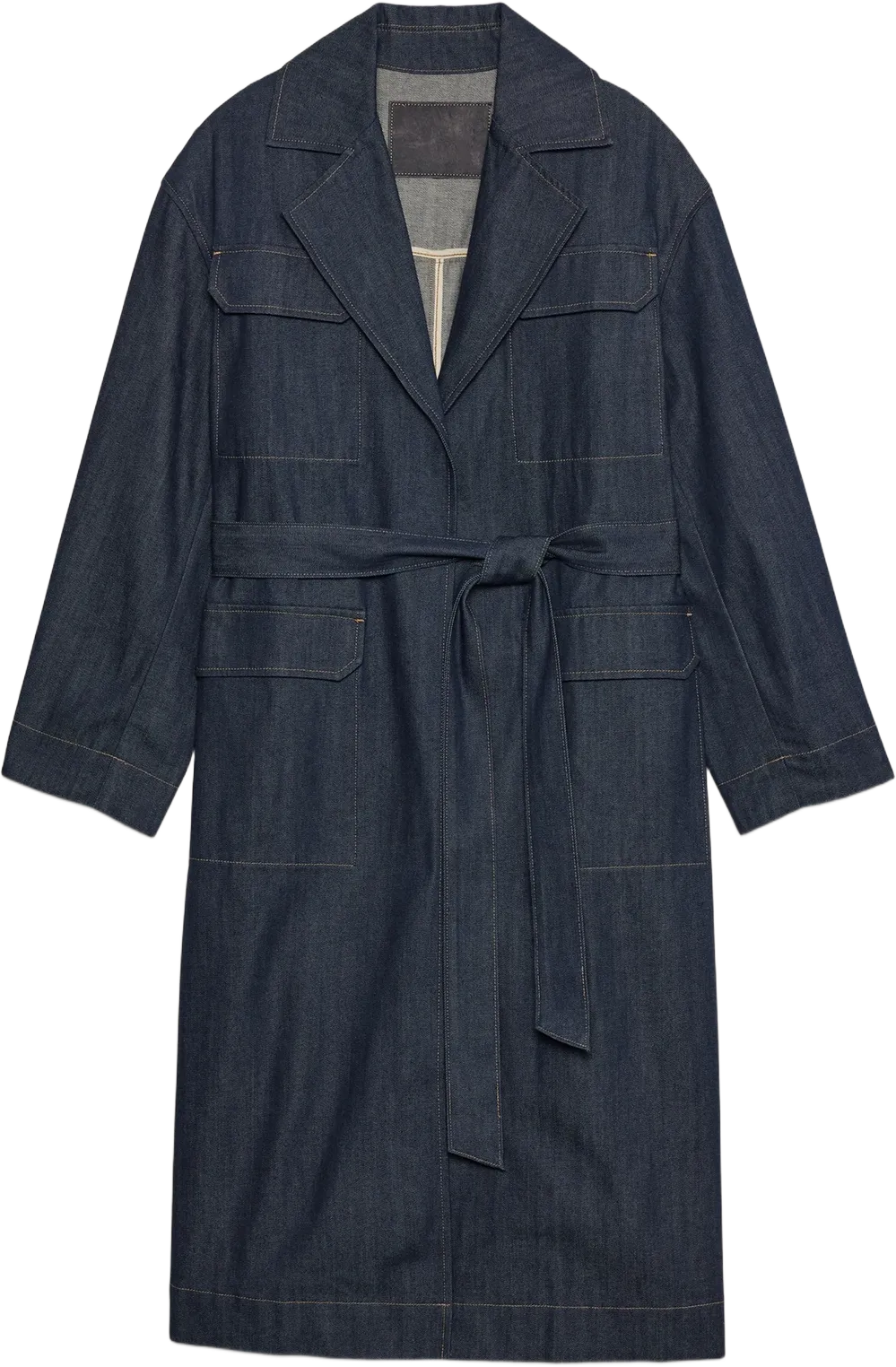 Oversized Denim Trench Coat