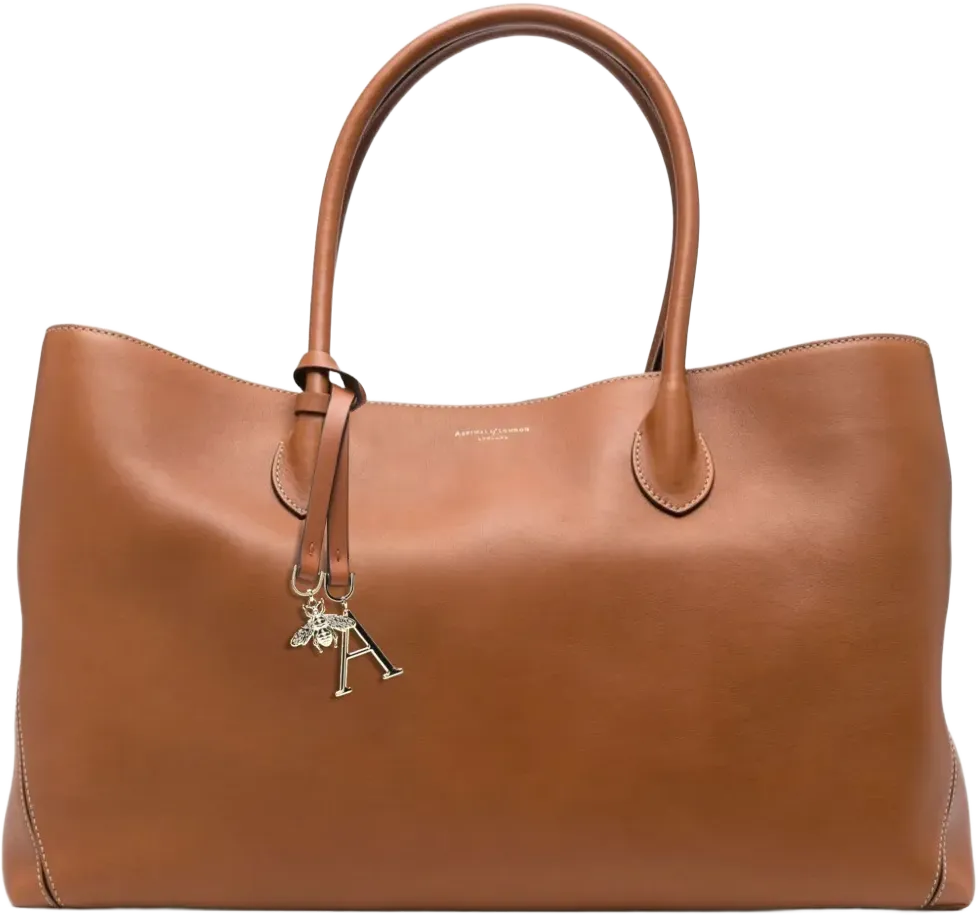 logo-print leather tote bag 