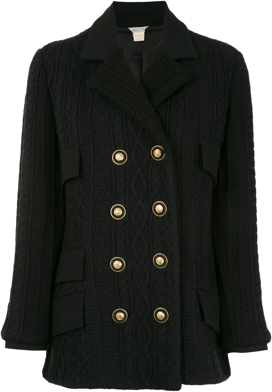 Medusa button double-breasted long sleeve jacket
