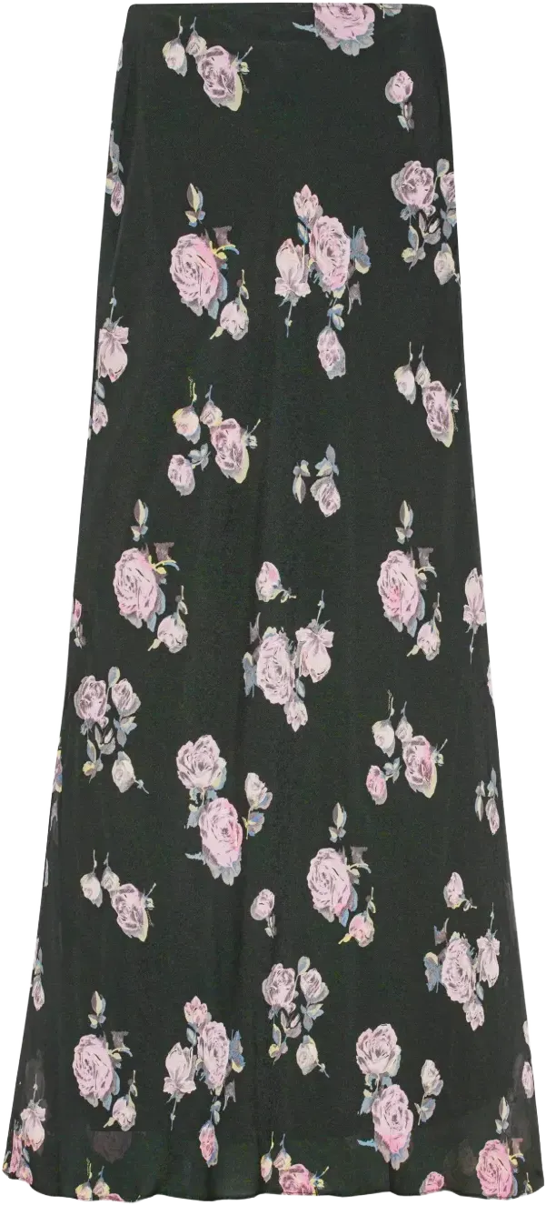 floral-print fluid crepe maxi skirt