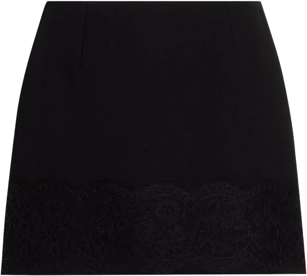 lace-trimmed mini skirt