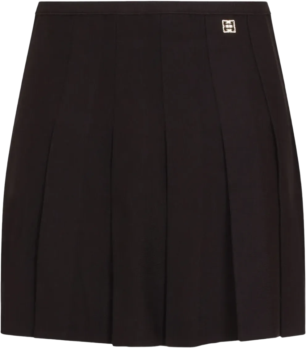 pleated mini skirt