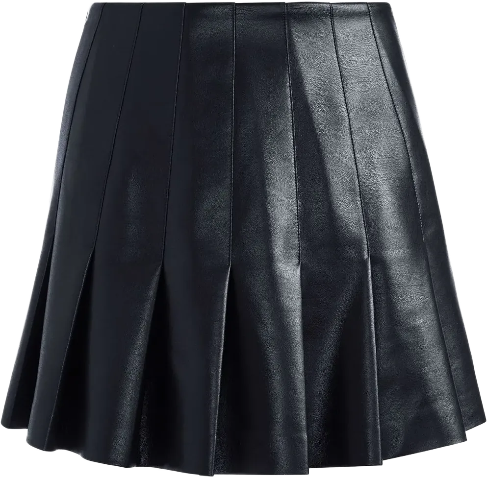 Carter faux leather pleated skirt