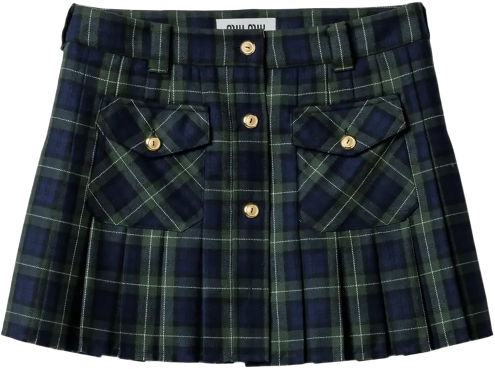 pleated tartan miniskirt
