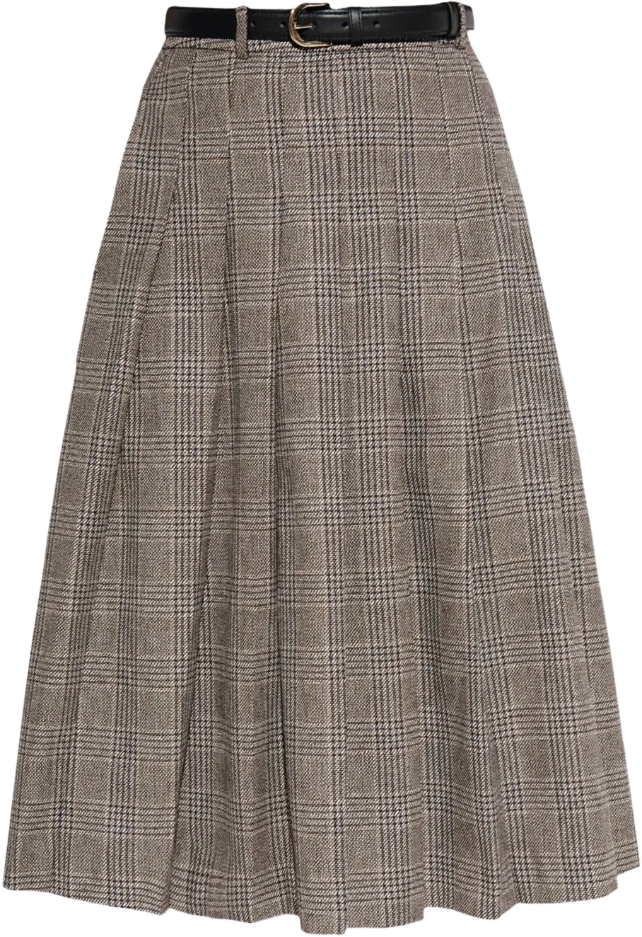 pleated check skirt 