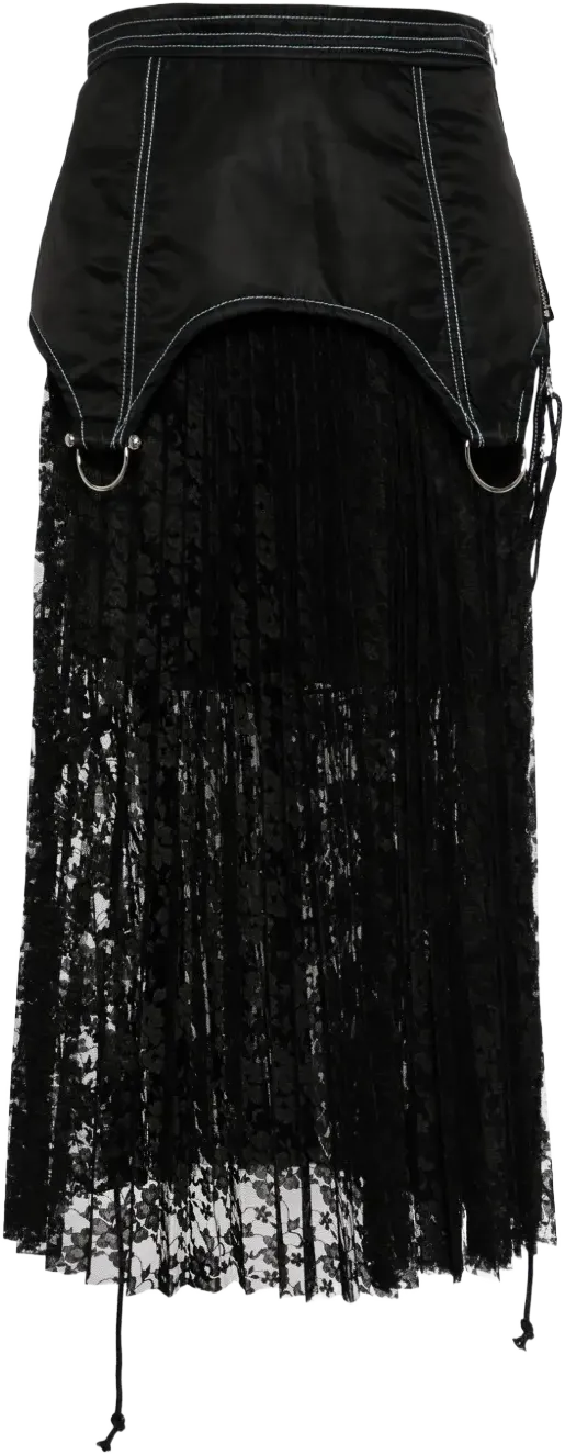 lace combination maxi skirt