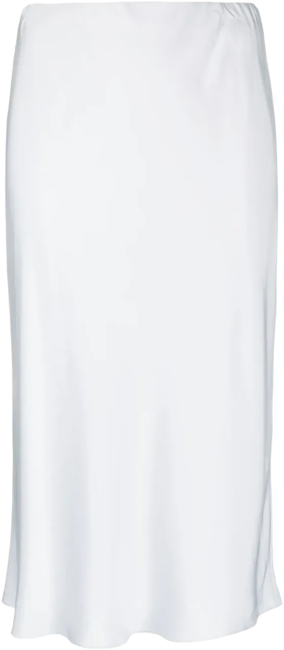 satin-finish silk midi skirt