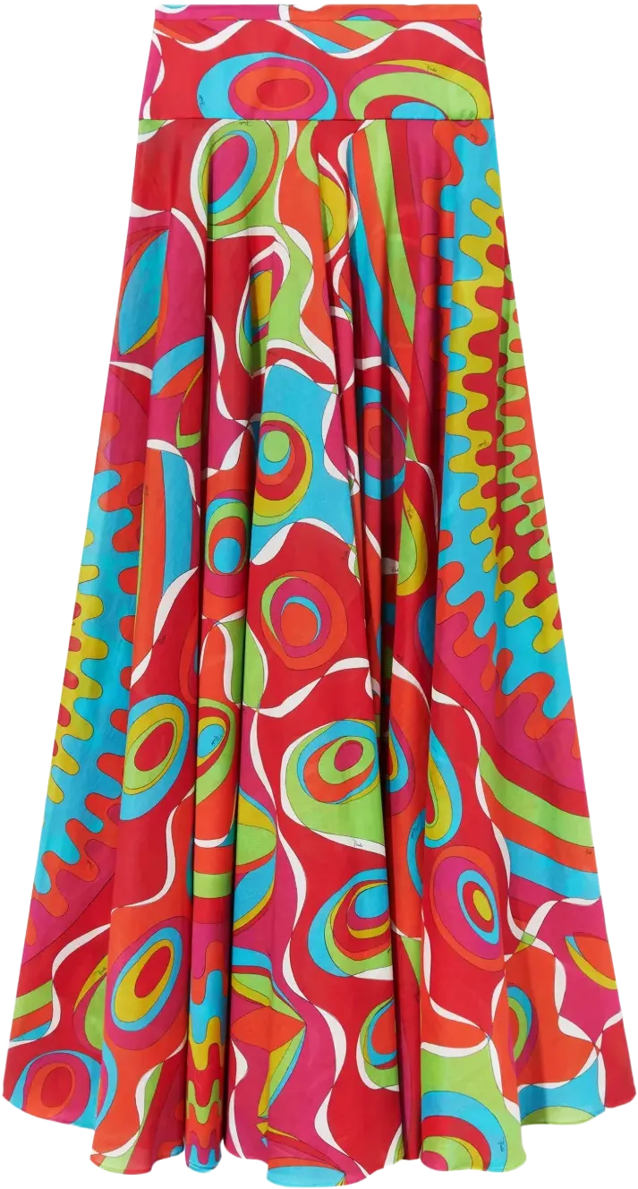 Bersaglio-print cotton maxi skirt