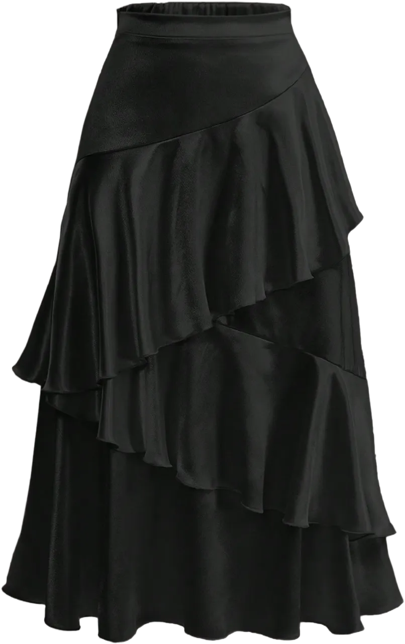 SHEIN MOD Women's Multi-Layered Ruffled Hem Skirt